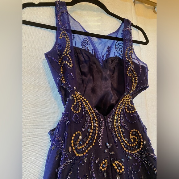 Royal blue studded Prom Dress - Picture 5 of 7